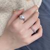 Heart Design Elegant Adjustable Copper Ring For Women With Stylish Colorful Stones Zirconia