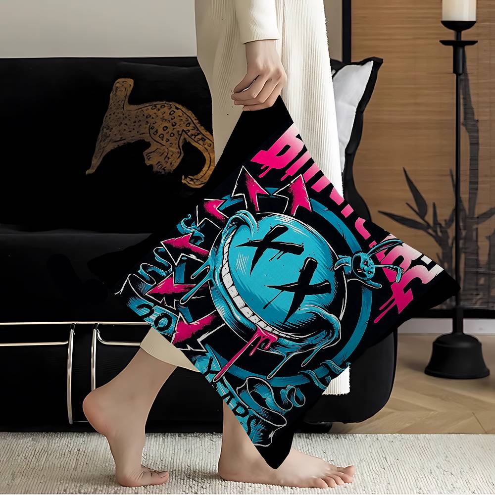 B-Blink 182 Rock Band Cushion Cover Car Throw Pillow Case For Sofa Car Christmas Gift 40X40Cm 45X45Cm