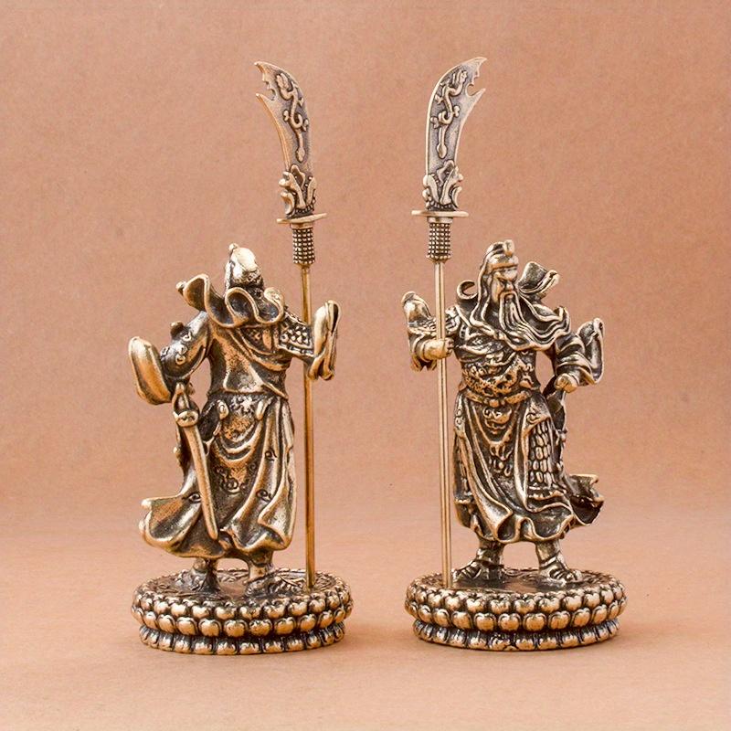 1 шт. Медная китайская статуя Гуань Гун Фэн-шуй, бог войны, античная скульптура, украшение для дома, украшение для стола, ремесло