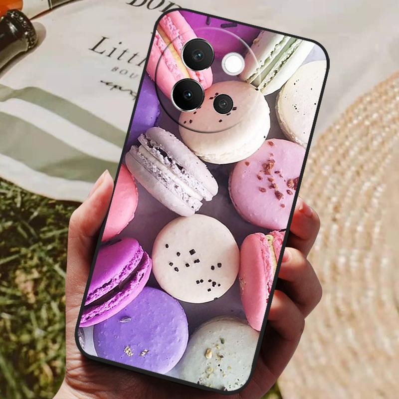 Чехол для VIVO V40 Lite 5G Мягкая силиконовая накладка Черный бампер ТПУ Для чехлов на телефон Vivo V40 Lite 5G V40Lite Ударопрочные задние крышки