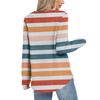 Женский полосатый топ с круглым вырезом, длинным рукавом, свободного кроя, в стиле кэжуал