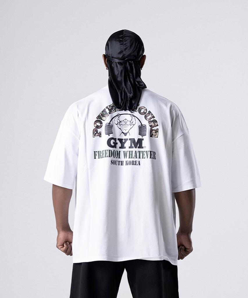 FREEDOM Powerhouse Camo Logo Oversized T-Shirt (White)
