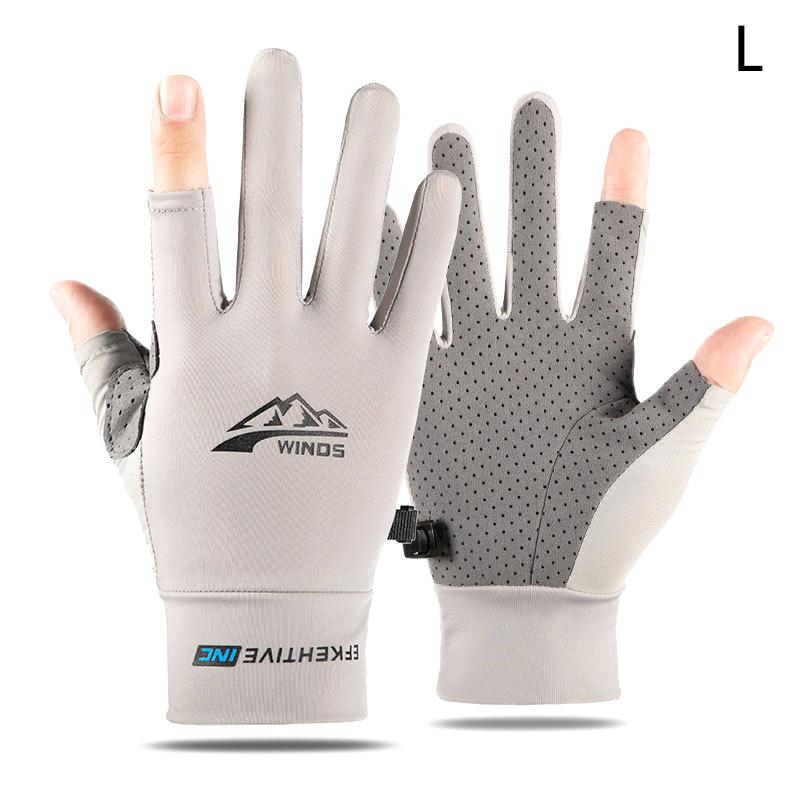 Летние солнцезащитные перчатки женские тонкие ледяные шелковые анти-ультрафиолетовые росы пальцы сенсорный экран вождение езда нескользящие дышащие перчатки