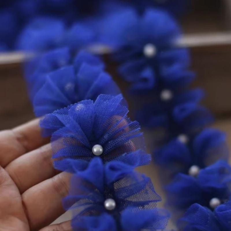 Best center nail bead pleated fluffy Felt photo frame lace dress skirt shoulder strap Tie bag Quiet book sewing material Ribbon