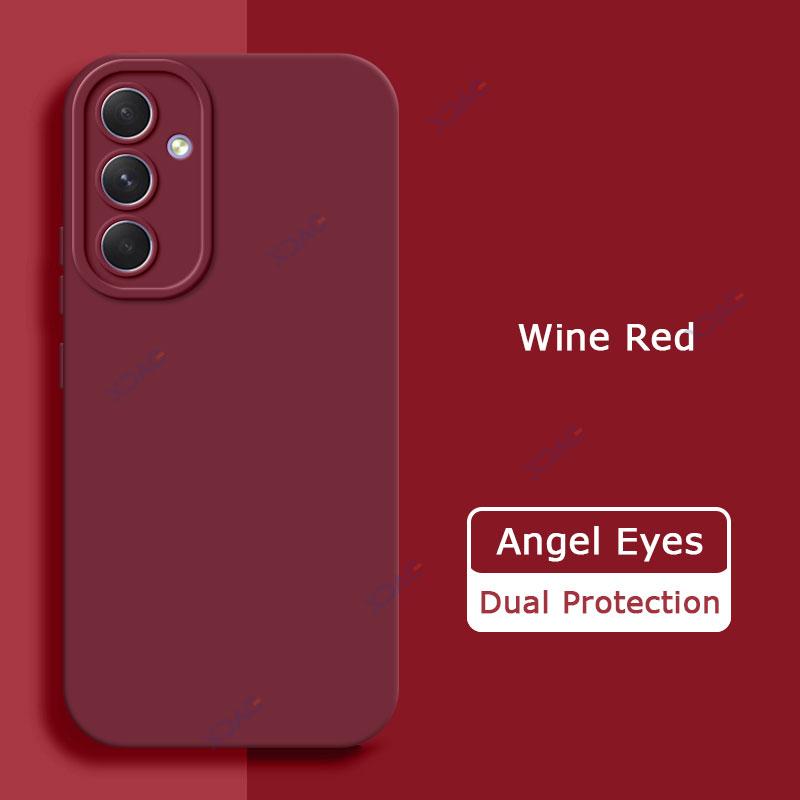 Роскошные квадратные жидкие силиконовые чехлы Angel Eyes для Samsung Galaxy A55 5G 360 защитный мягкий чехол для мобильного телефона SamsungA55 Coque