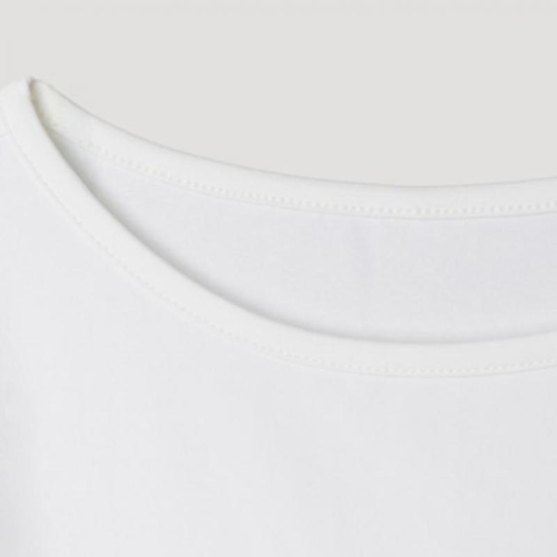 [She S Miss] Футболка из хлопковой смеси, стандартного кроя, с коротким рукавом, SwjTSp22510 Wh