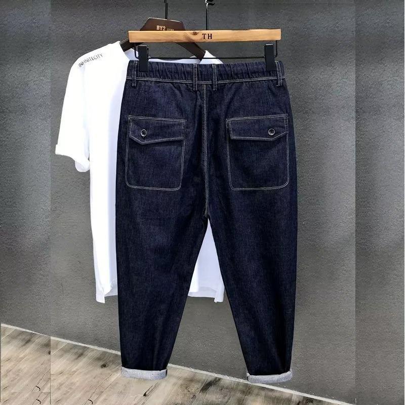 Мужские модные облегающие джинсы прямого кроя на весну и осень