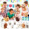 12-36Pcs Adopt A Puppy Party Favors Dog Stuffed Animal Set Includes Mini Dogs, Birthday Hat,White DIY Box for Dog Party Favors