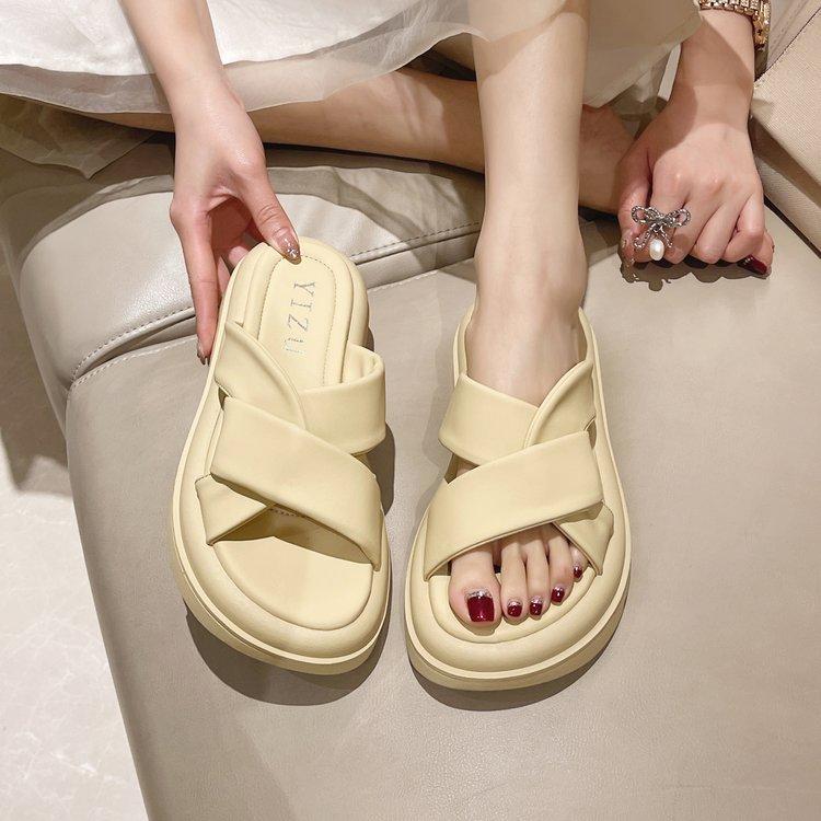 Fashion 2024 Summer Fashion New Thick-soled Heightening Sandals Beach Sports Leisure Fashion Trend Sandals  Sandals  Shoes for Women