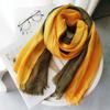 Foreign Trade Cotton Linen Scarf, Women's Autumn and Winter Gradient Color Blocked Japanese and Korean Ladylike Forest Women's Bamboo Yarn Shawl