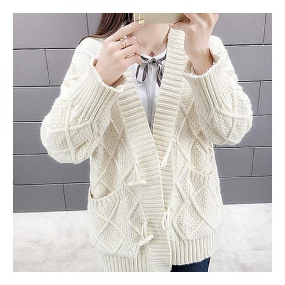 Navava Button Long Sleeve Knit Cardigan Nk1953