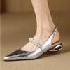 Fashion Brand Ladies Shoes 2024 Korean Fashion Pointed Toe Women's Sandals Comfortable Mid-heeled Dress Shoes Solid Color Simple Pumps