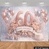 Двумерный фон с блестками цвета розового золота для вечеринки в честь 60-летия, Роскошное оформление фона 'С Днем Рождения'