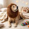 Pet Lion Costume Wig Hat With Ears Funny Novelty Headwear For Dog Birthday Holiday Cosplay Decoration