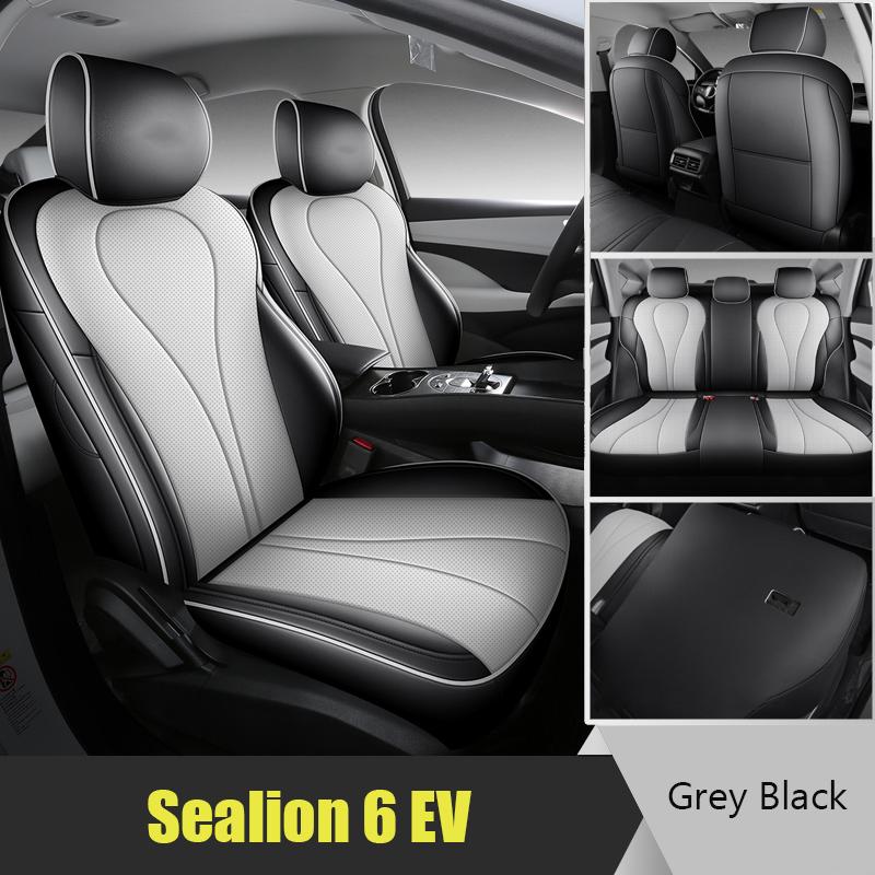 Автомобильные чехлы на сиденья с индивидуальной посадкой Для BYD Sealion 6 EV 2025 Прочные из искусственной кожи Полный комплект Защитные аксессуары для отделки салона