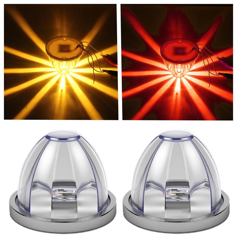 2PCS Dual Revolution Watermelon Lights Semi Truck Lights LED Star Water Melon LED Marker Under Glow Lights For Truck