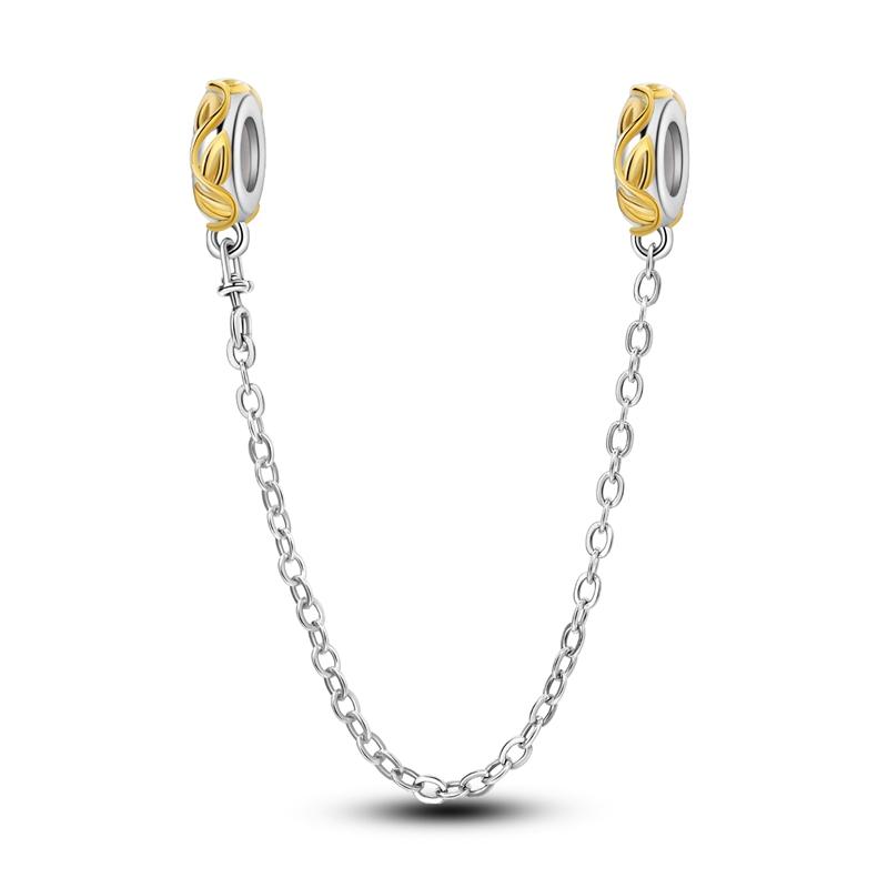 Original 925 Silver Gold DIY Charms Beads with Zirconium Sun Leopard Pendants for Bracelet Jewelry Making