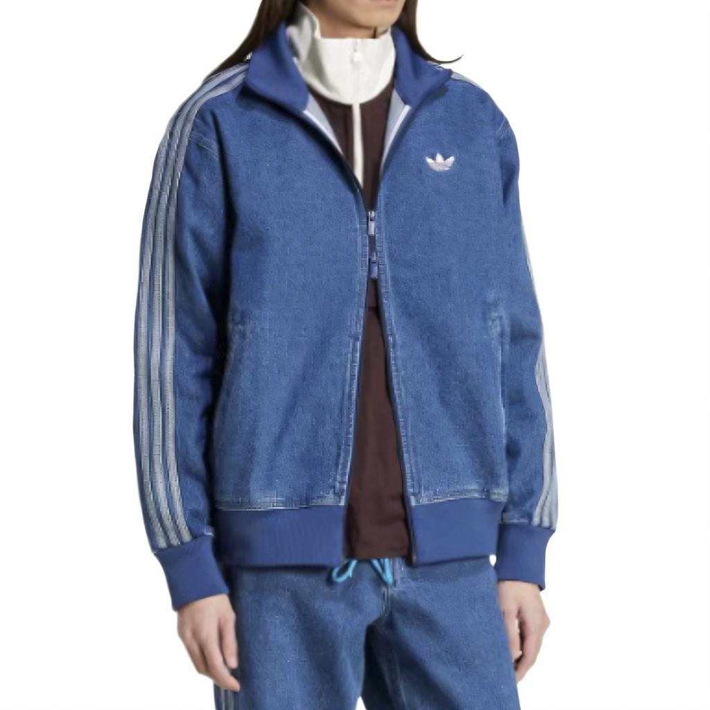 Adidas Adicolor Denim Firebird Track Top Medium Blue Denim Men Streetwear JC6233