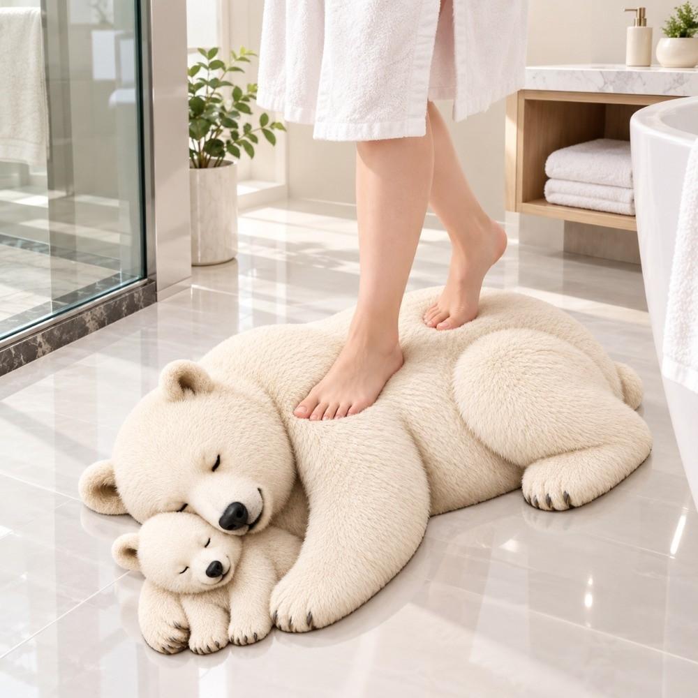 Quick Drying Bear-Shaped Area Rug Absorbent Bathroom Floor Mat New Diatom Mud Mat Home Decor