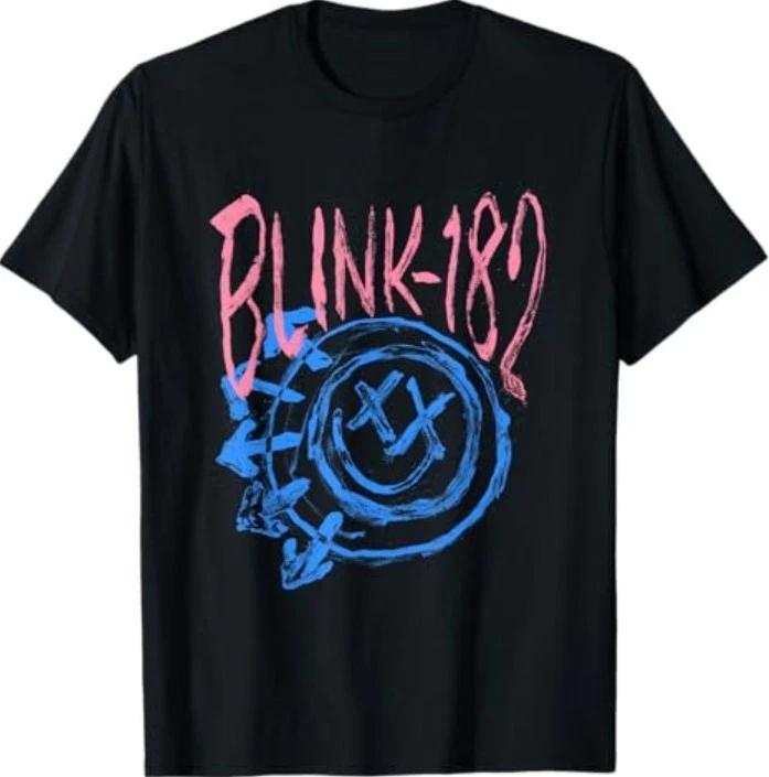 Официальная футболка Blink-182 Smiley 100% Хлопок Мужские Футболки Топ