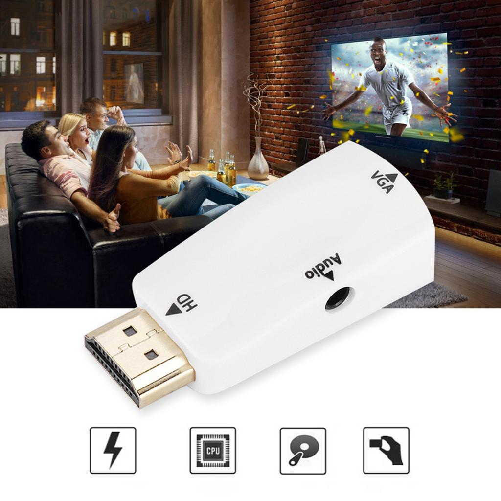 HD 1080P HDMI-мама на VGA-маму Адаптер-конвертер с аудиовыходом 3,5 мм