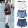 Летние корейские женские новые повседневные шорты с загнутыми краями и высокой талией, джинсы, женские брюки