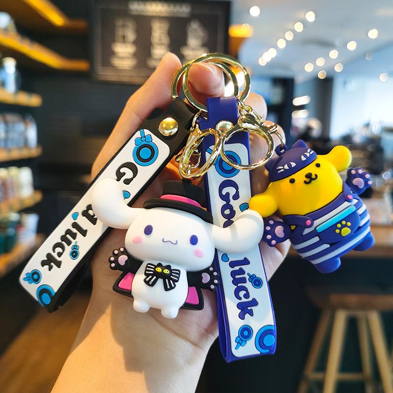 Новый милый мультяшный брелок Sanrio Кукла Хелло Китти Курорами Кольцо для ключей Подвеска на школьную сумку Милые персонализированные подарки Мода Y2k