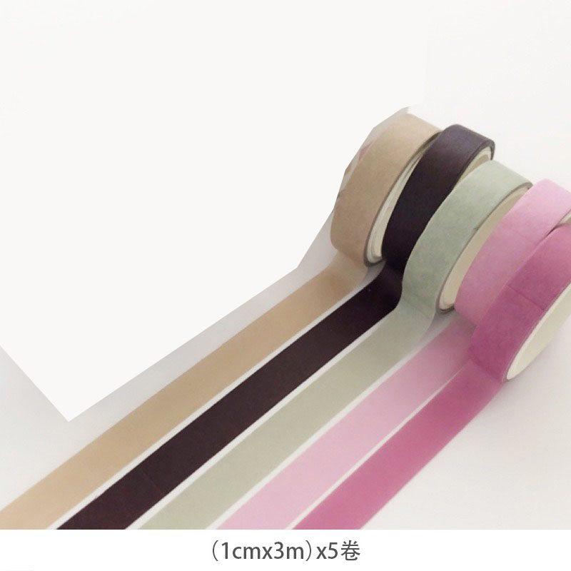 5rolls/box Hand tent tape basic girl heart color and paper tape