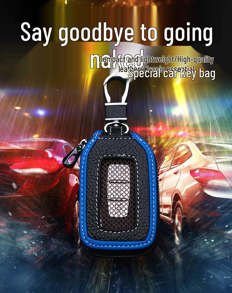 Premium Leather Car Key Case for Luxury Vehicles - Universal Fit