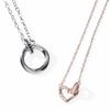 Pair Necklace Couple Present Stainless Steel Jewelry Necklace Heart [felicitations] Men's Women's BR-J069 (MSB&LPW)