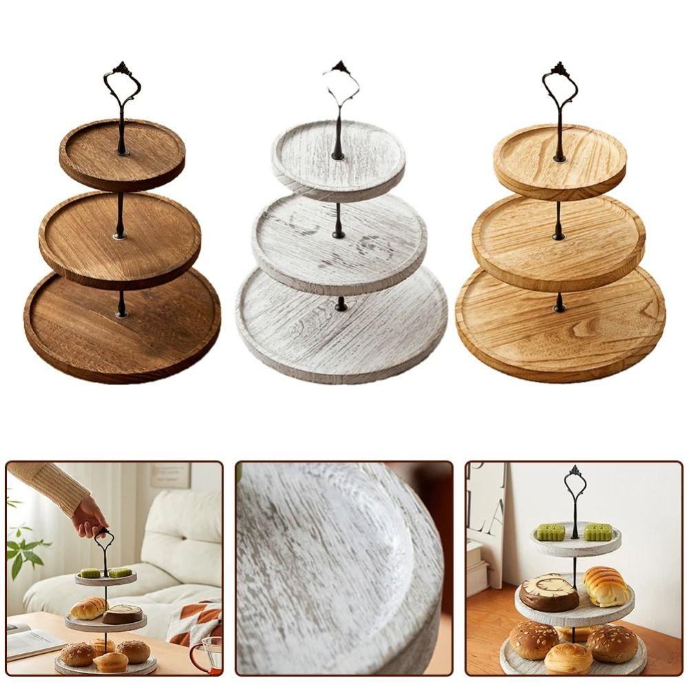 Decorative Round Tiered Fruit Plate 2/3-Layer Dessert Display Rack Dried Fruit
