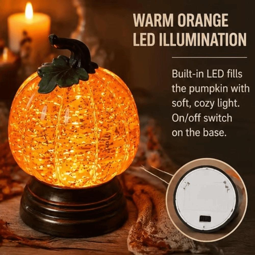 Retro Halloween Night Light Resin Glowing Pumpkin Decorative Light Fall Table Centerpieces
