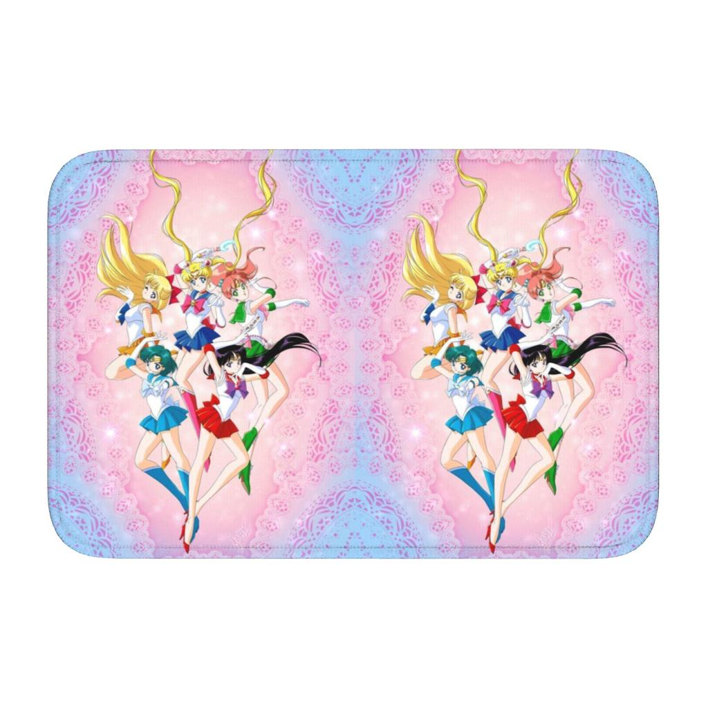 Sailors Moons Cute Cartoon Doormat Anti-Slip Entrance Welcome Kitchen Bathroom Floor Door Mat Toilet Living Room Carpet Rug