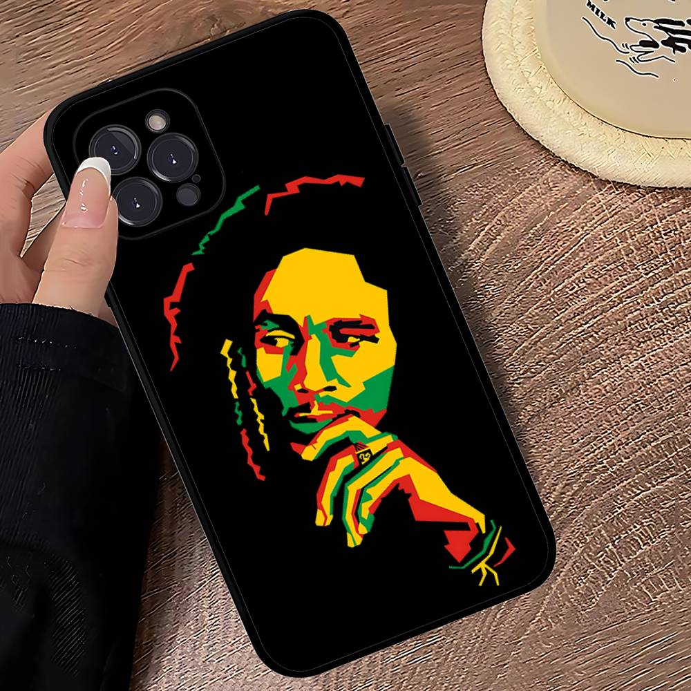 Чехол для телефона Bob Marley Rasta Lion Для IPhone 16 15 14 13 12 11 17 Pro Max Простота Задняя сторона ТПУ Мягкий чехол