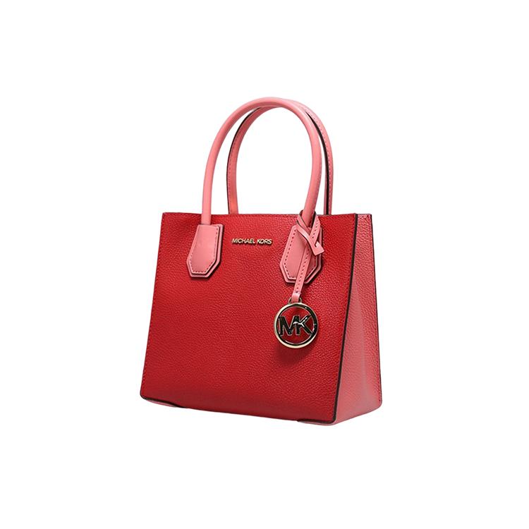 Новая кожаная сумка MICHAEL KORS Mercer, маленькая сумка через плечо, женская, темно-красная, арбузно-красная 35S1GM9M2T-FLAME-MULTI