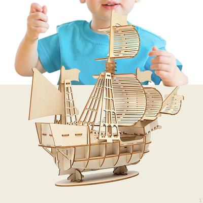 3D деревянная головоломка модель парусника обучающая игрушка координация рук и глаз парусное судно ручная работа для детей