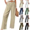 Women's Casual Fashion Wide Leg Pants High Waist Long Wide Leg Pants Button Long Pants With Pockets Casual Pants