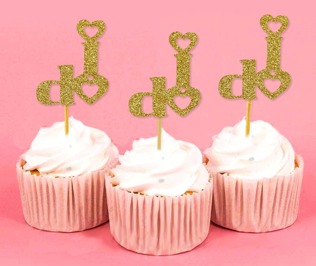 Darling Souvenir Wedding I Do Cupcake Toppers Party Dessert Decorations - Pack Of