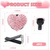 4PCS Heart-Shaped Car Vent Clips with Rhinestone,Bling Air Vent Clips Car Decorations,Premium Shiny Car Clips for Vents CCar Accessories Interior for