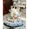 Warm Christmas Winter Pet Dress Fleece Clothes for Small Medium Dogs Cats Schnauzer Puppy Xmas Holiday Party Photo Outfit