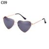 Vintage Ocean Lenses Outdoor Goggles Metal Frame Heart Shaped Sunglasses Sun Glasses Gradient