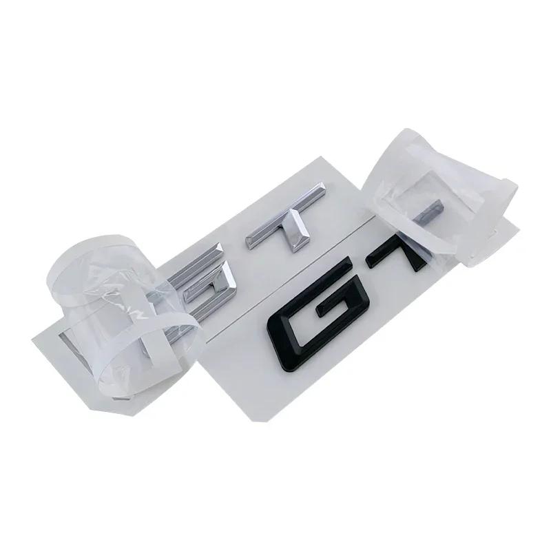 Chrome Black 3D Letters GT ABS Emblem for 5 3 Series 320d E36 320 C 400 650 530 F07 F34 G32 GT Car Trunk Badge Logo Sticker