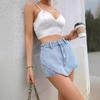GMXIA Fashion All-in-one High-waisted Casual Denim Culottes