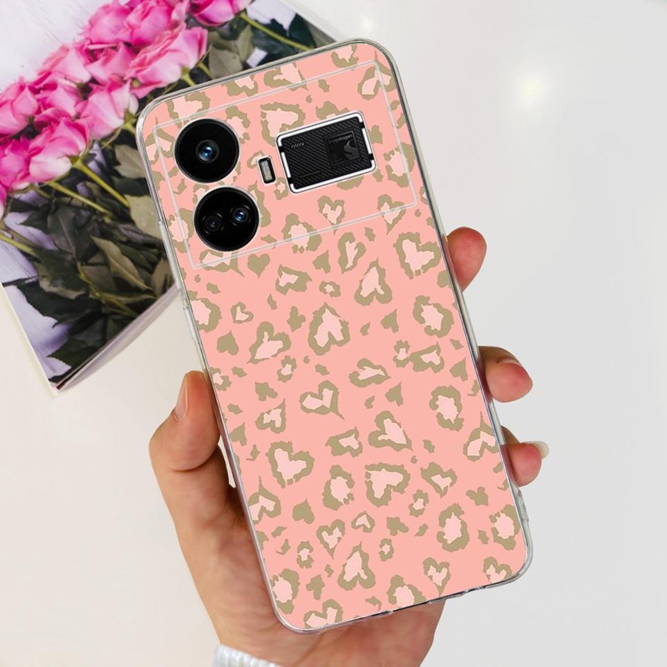 For Realme GT5 Case Clear Silicone Soft TPU Cover For OPPO Realme GT 5 RealmeGT5 Cases Flower Marble Jelly Bumper Coques