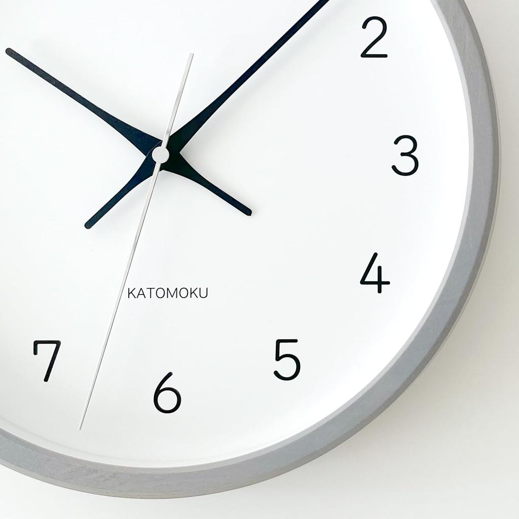 KATOMOKU muku clock 13 Gray Wall Continuous Second Diameter km-104GRRC Clock, Hand, 30.0cm (Radio-controlled)