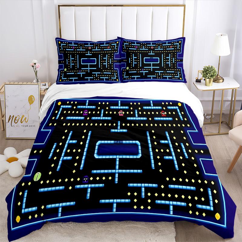 Pacman Maze Adventure Print 3Pcs Bedding Setduvet Cover With 2 Bedropillowcase Home Birthday Gift
