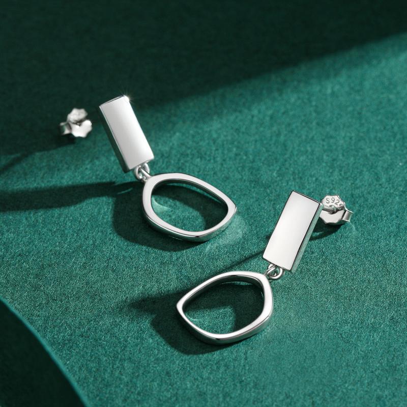 MODIAN Серьги-подвески из стерлингового серебра 925 пробы геометрической формы, модные простые серьги-капли для женщин и девочек, ювелирные изделия