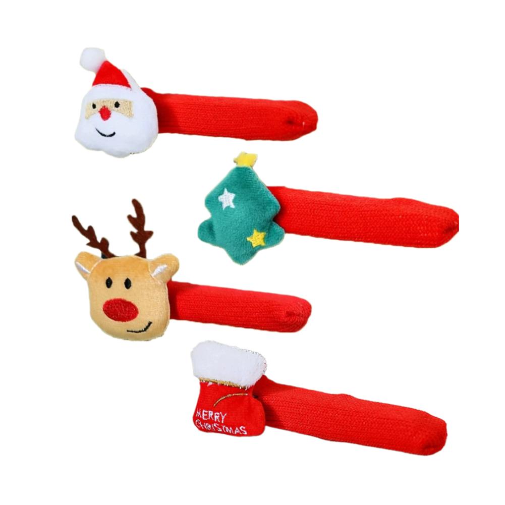4PCS Christmas Doorknob Cover Door Handle Decoration Santa Claus Door Handle Gloves Xmas Pendant For Family Festives Accessories