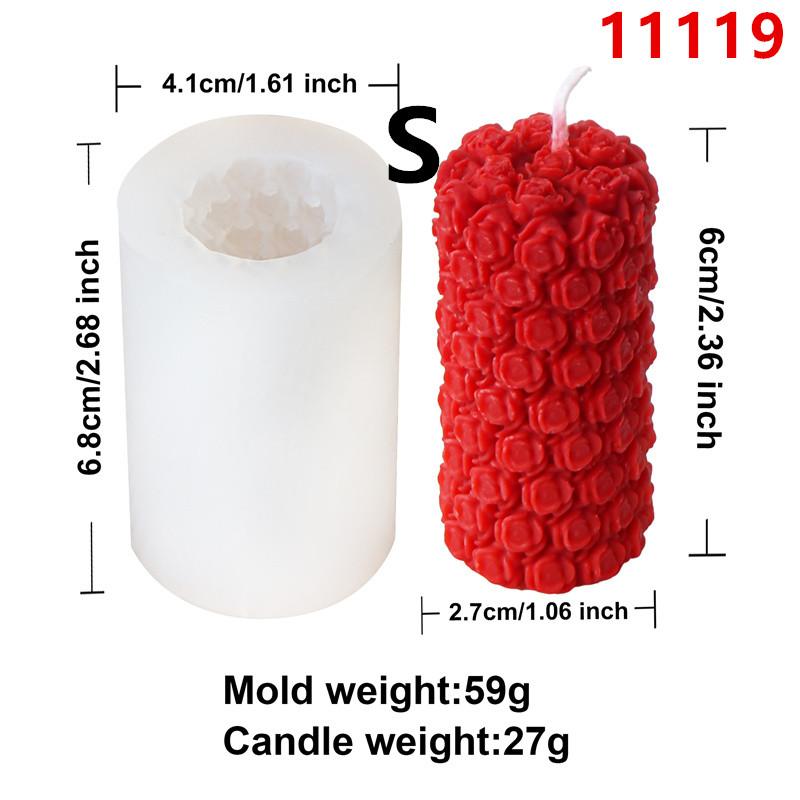 3D Роза Цветок Шар Свеча Силиконовая Форма DIY Гипс Ароматерапия Смола Форма для Мыла Валентина Роза Колонна Подарок Домашний Декор