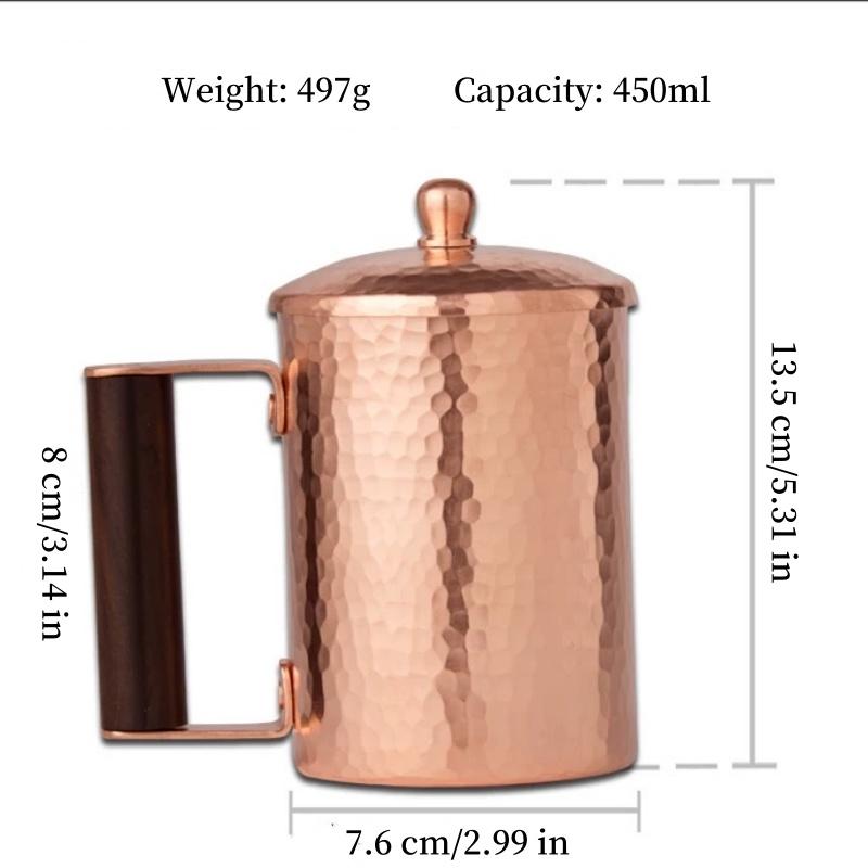 Винтажная Медная Кружка для Кофе Ручной Работы Moscow Mule Портативная 450 мл Кружка для Чая Посуда для Горячей и Холодной Воды Чашка Кухня Ресторан